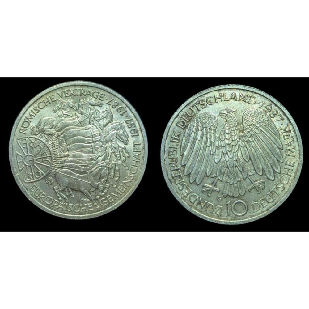 Germany - 10 Deutsche Mark 1987 - Treaty Of Rome - Silver - KM.167 - Schön.166